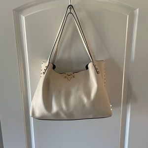 Valentino two tone calfskin rock stud shoulder bag